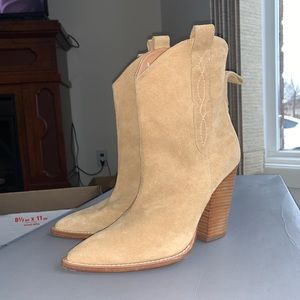 Suede ankle western booties
